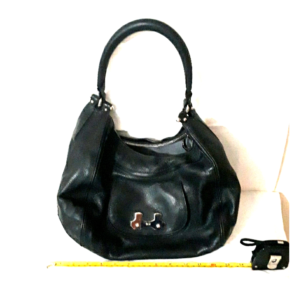Zac Posen Luxury Line Black Italian Leather Hobo Shoulder Bag!